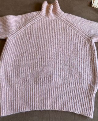 Jersey largo Zara lana/alpaca rosa Talla S