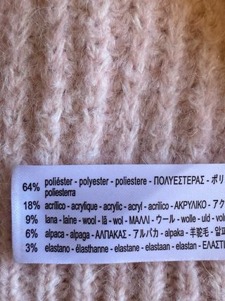 Jersey largo Zara lana/alpaca rosa Talla S