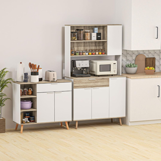 Credenza per Cucina Moderna, Alta, con Ripiani reg
