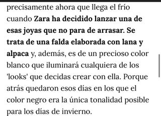 Falda midi en lana y alpaca de Zara