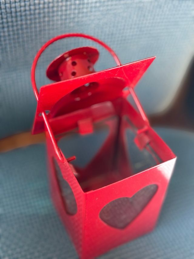Portavelas rojo corazón