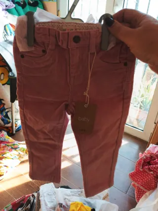 Pantalón de pana rosa para bebé T,18 meses