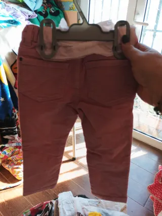 Pantalón de pana rosa para bebé T,18 meses