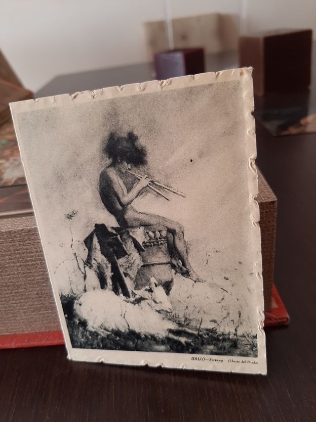 Litografía miniatura Idilio de Fortuny