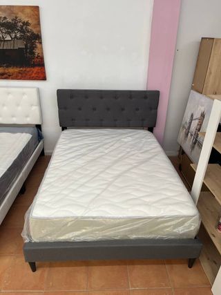 Cama con Cabecero Tapizado