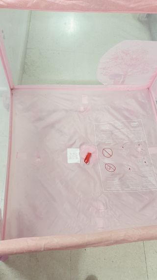 Parque infantil bebé rosa Asalvo cuadrado