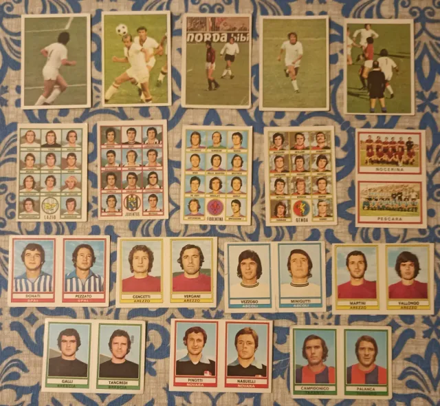 17 figurine Panini Calciatori 1973-74 con velina