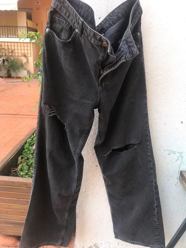 Pantalón tejano wide wide leg