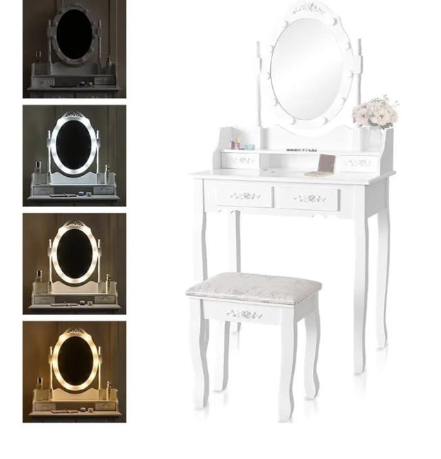 Toeletta con specchio e luci LED