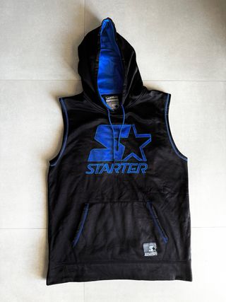 Felpa Starter USA senza maniche nera e blu