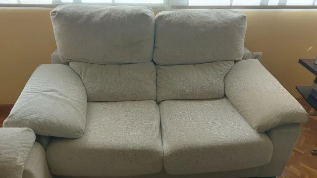 Conjunto sofás 3+2 plazas tela beige