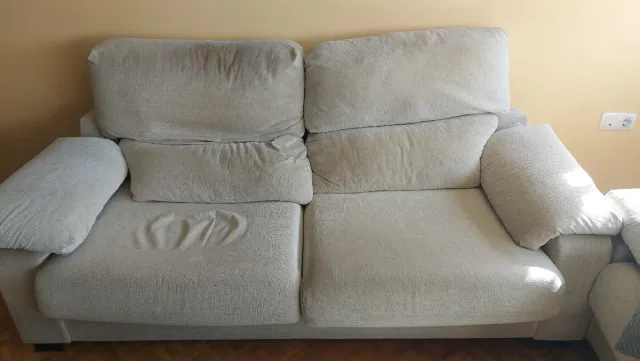 Conjunto sofás 3+2 plazas tela beige