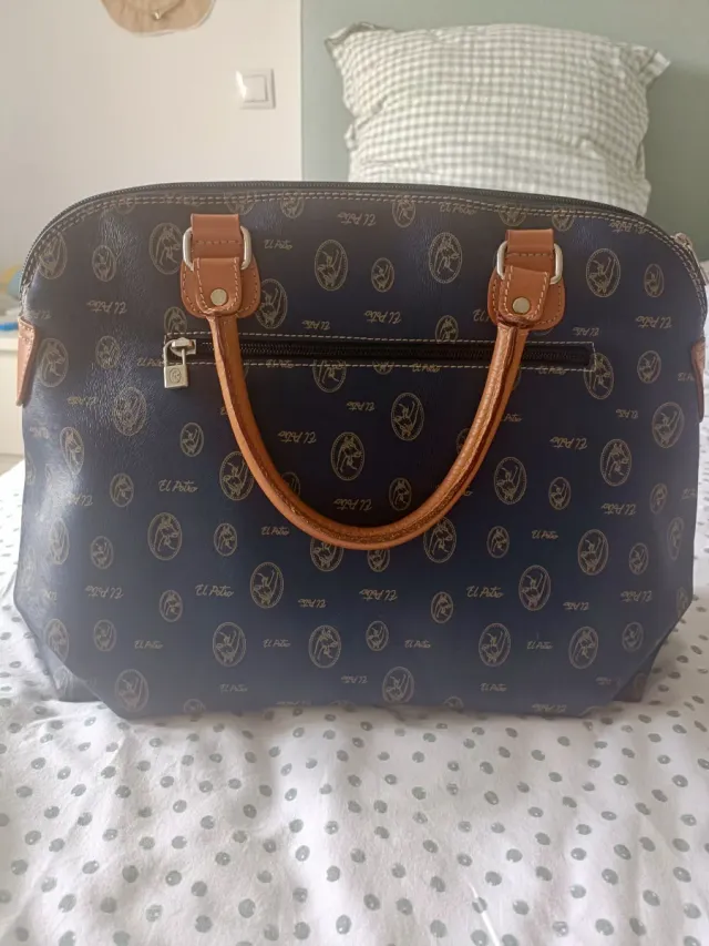 Bolso El Potro Azul y Marrón