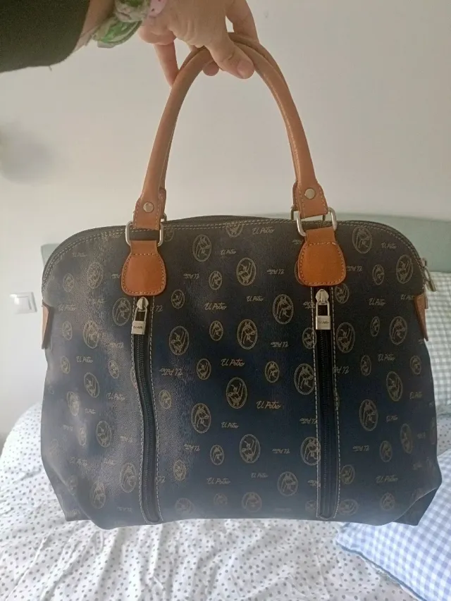 Bolso El Potro Azul y Marrón