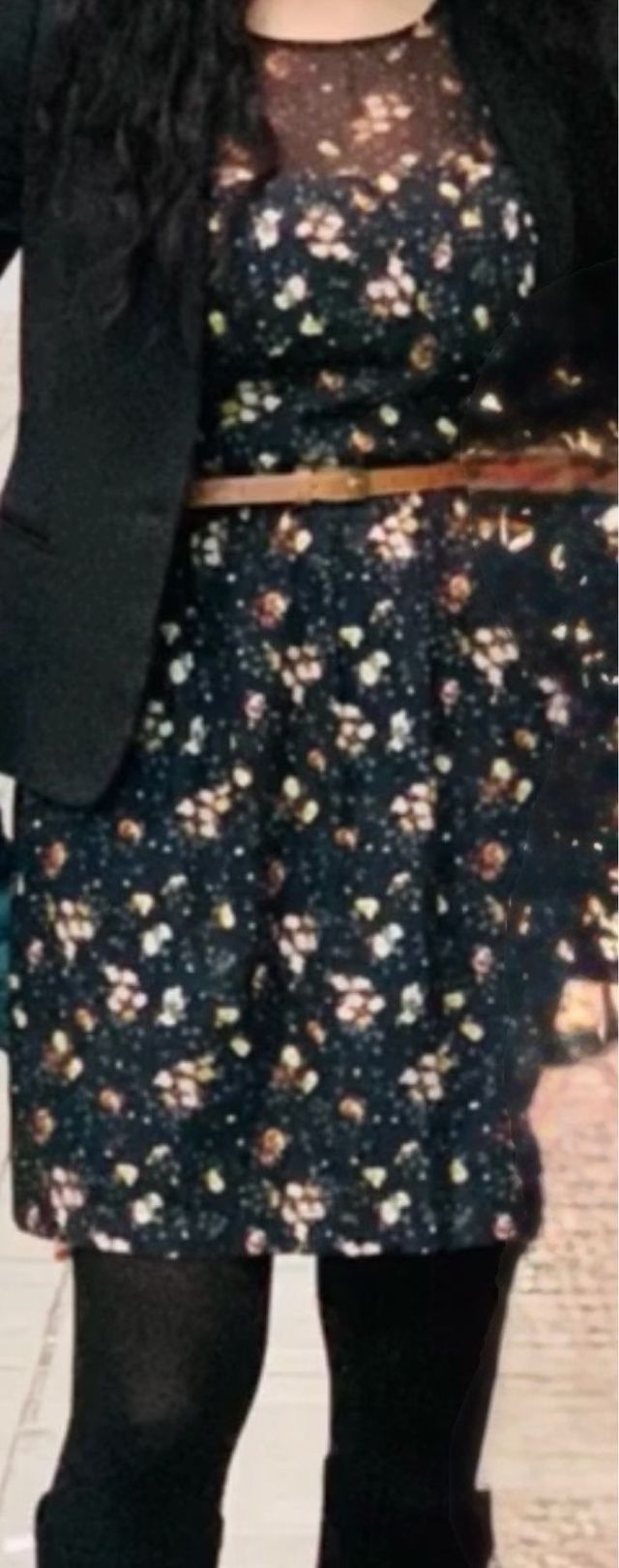 Vestido estampado floral manga larga