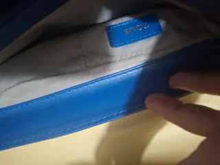 Bolso Tous Piel Beige y Azul con piedra natural