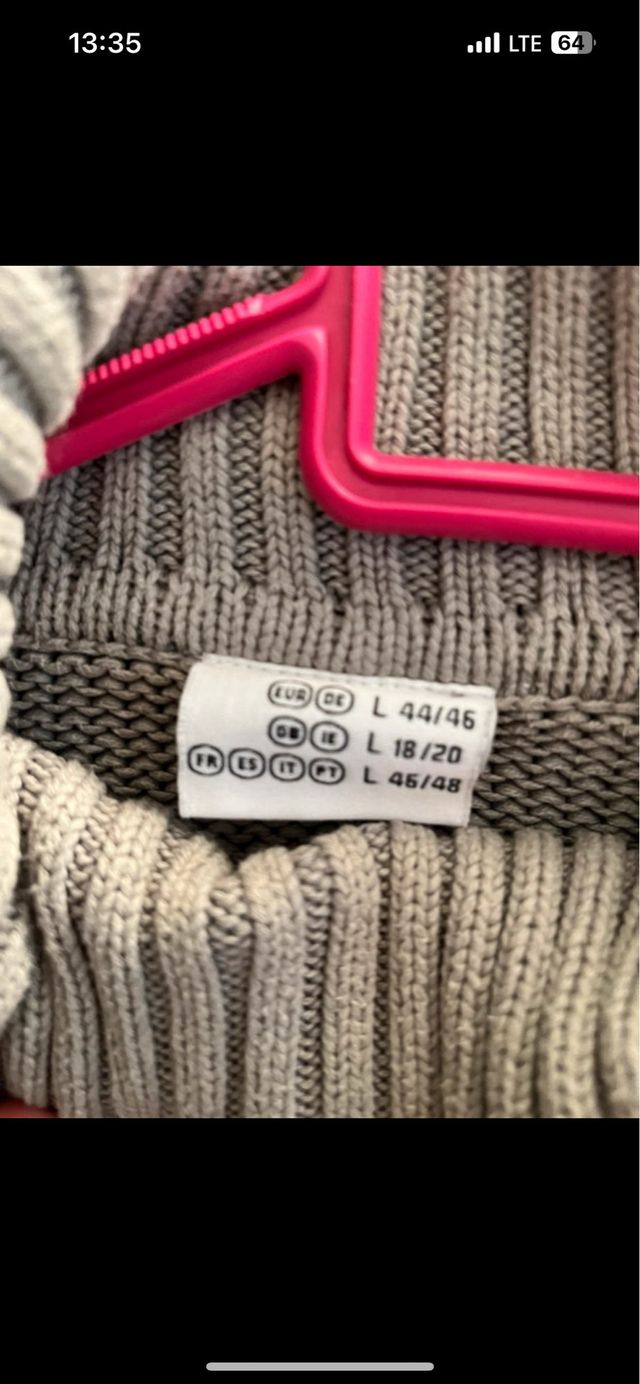 Jersey de Punto Mujer Cuello Vuelto Gris