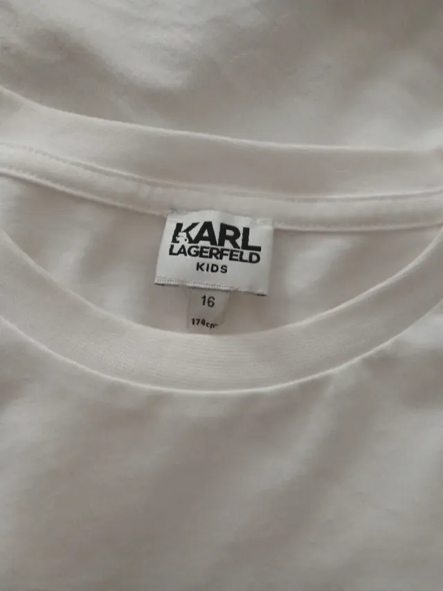 Camiseta Karl Lagerfeld Blanca y Beige