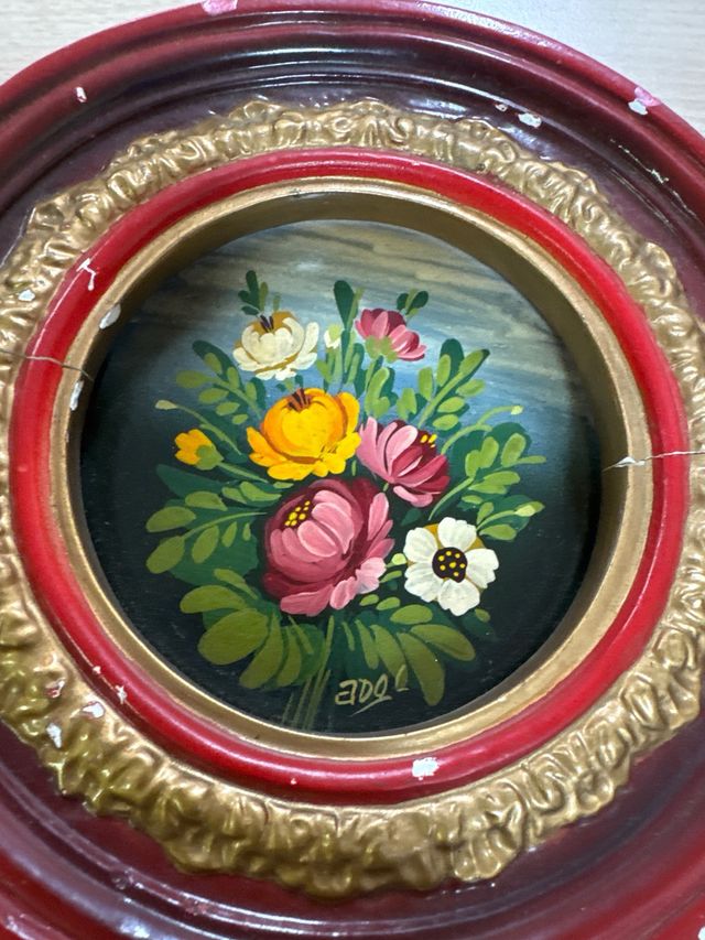 Lote 4 Cuadros Antiguos Pintados a Mano