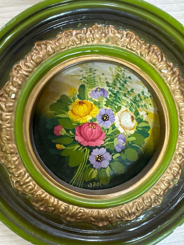 Lote 4 Cuadros Antiguos Pintados a Mano