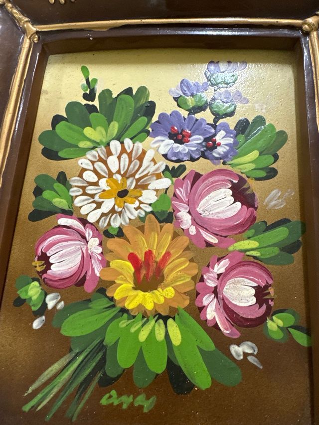 Lote 4 Cuadros Antiguos Pintados a Mano