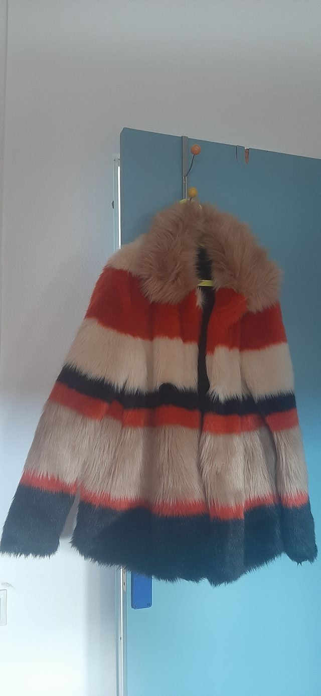 Chaqueta pelo rayas colores talla S