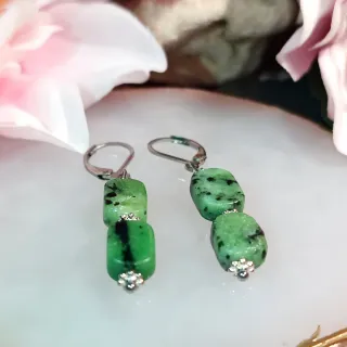 Pendientes Plata Epidota Natural