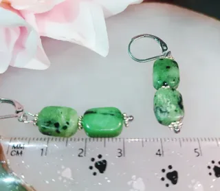 Pendientes Plata Epidota Natural