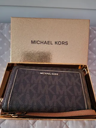 Monedero Michael Kors Marrón y Dorado