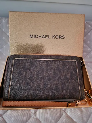 Monedero Michael Kors Marrón y Dorado