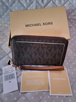 Monedero Michael Kors Marrón y Dorado