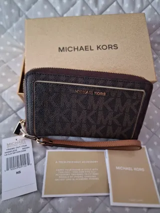 Monedero Michael Kors Marrón y Dorado