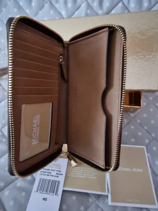 Monedero Michael Kors Marrón y Dorado