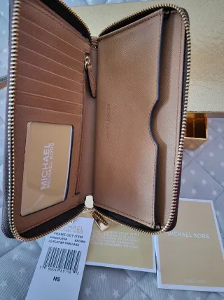 Monedero Michael Kors Marrón y Dorado
