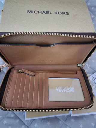 Monedero Michael Kors Marrón y Dorado