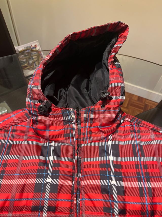 Abrigo Quiksilver Talla M Cuadros Rojo