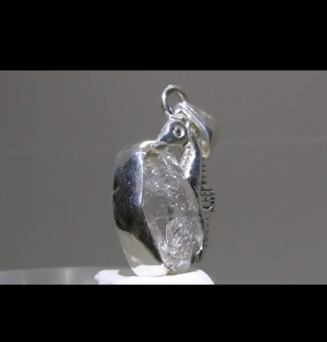 Ciondolo Cavalluccio Marino Argento e Diamante