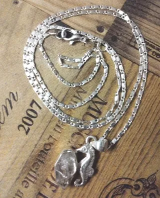 Ciondolo Cavalluccio Marino Argento e Diamante