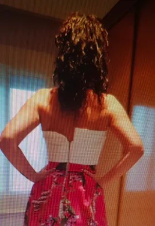 Vestido de fiesta floral rosa