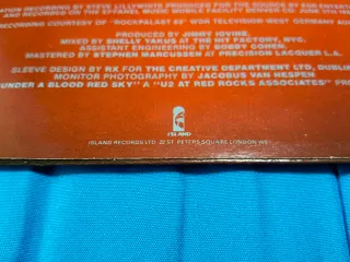 Vinilo U2 Live Under A Blood Red Sky rareza