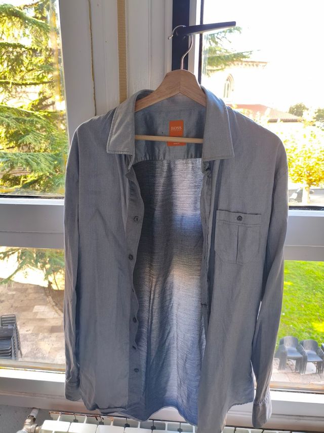 Camisa BOSS Orange Slim Fit Gris Claro XXL