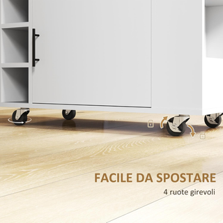 Carrello da Cucina con 6 Portabottiglie, 3 Ripiani