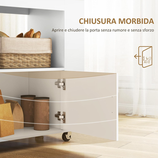 Carrello da Cucina con 6 Portabottiglie, 3 Ripiani