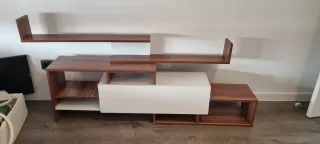Mueble TV y estantería madera