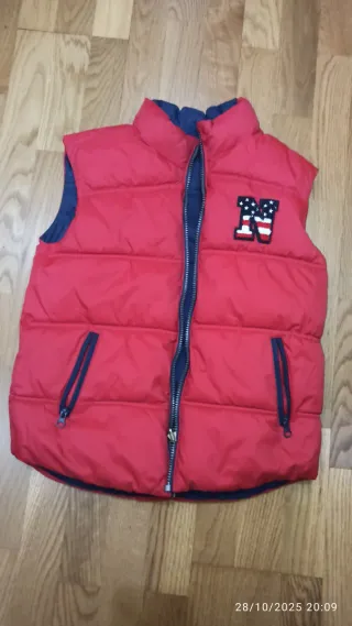 Chaleco niño reversible rojo y azul