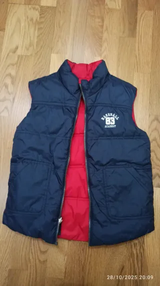Chaleco niño reversible rojo y azul
