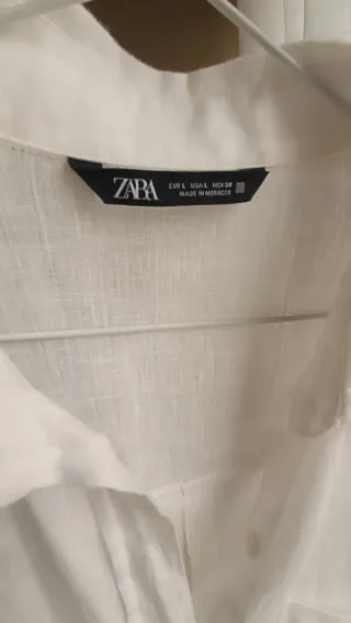 Camisa lino caballero Zara blanca