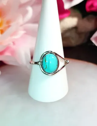 Anillo Plata Turquesa Ovalada