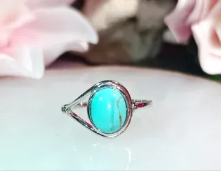 Anillo Plata Turquesa Ovalada