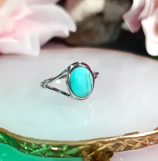 Anillo Plata Turquesa Ovalada